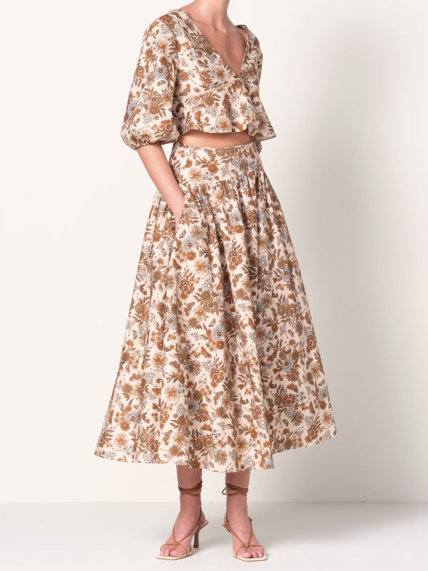 Wildflower Linen Maxi Skirt with Pockets PRE-ORDER for February
