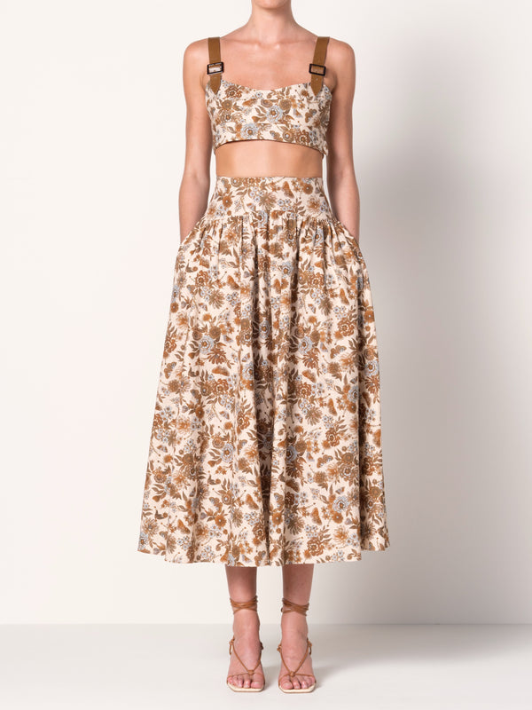 Wildflower Linen Maxi Skirt with Pockets PRE-ORDER for February